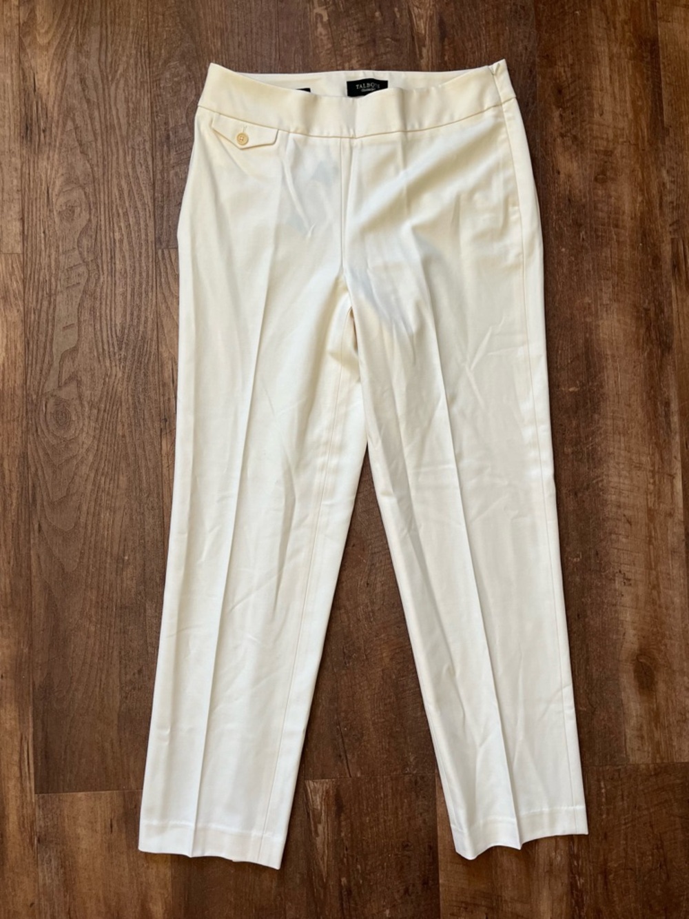 Talbots nwt cream white crop classic side zip pants women’s size 8